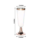 12 - Pack Plastic Champagne Flutes Clear with Rose Gold Rim - Sleek Detachable Base Disposable Champagne Glasses for Toasting & Cocktail Parties 5oz - Bell Racket Store