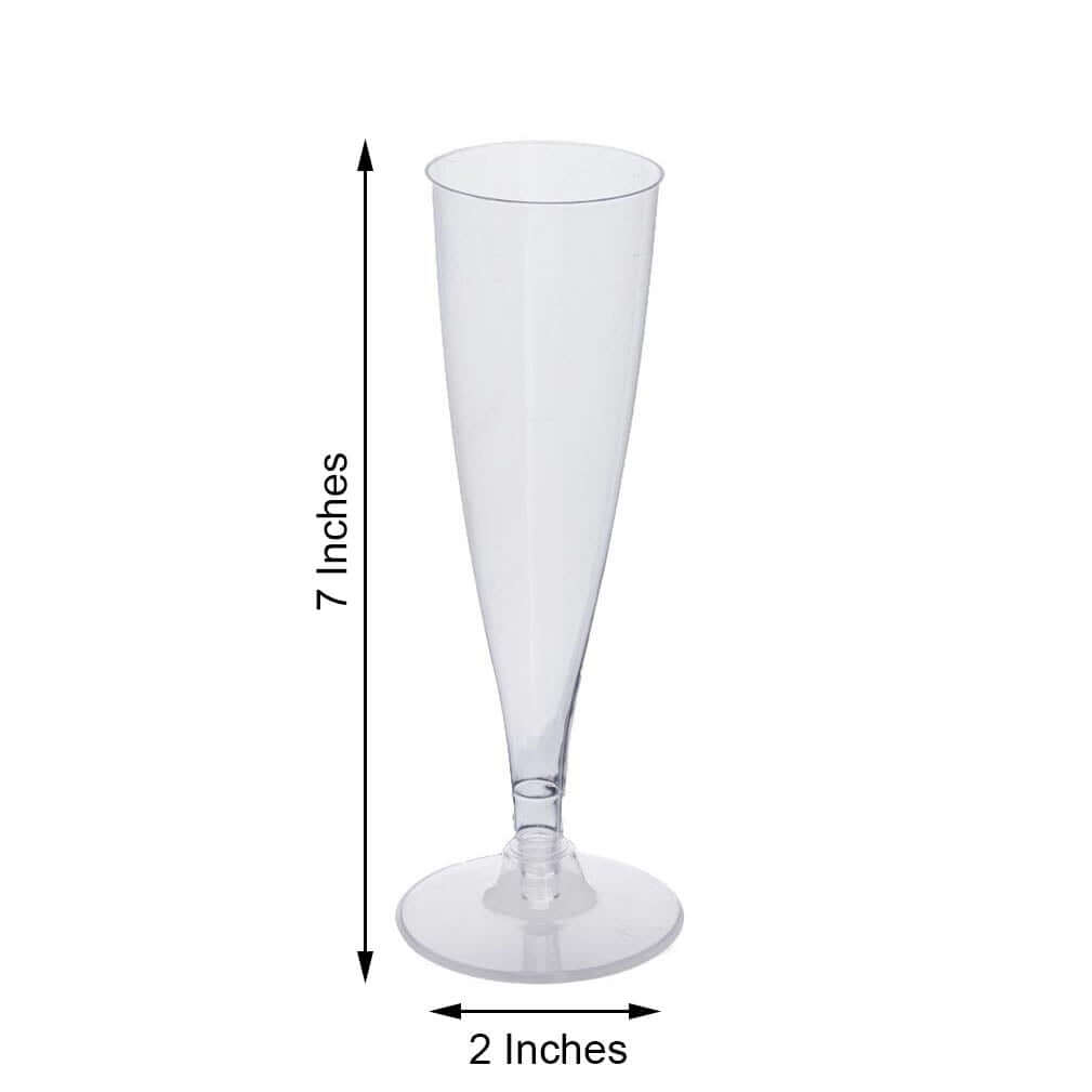 12 - Pack Plastic Champagne Flutes Hollow Stem Clear - Lightweight Disposable Glasses for Toasts 5oz - NestOCart