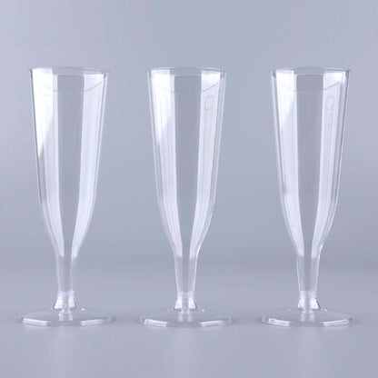 12 - Pack Plastic Champagne Flutes Hollow Stem Clear - Lightweight Disposable Glasses for Toasts 5oz - NestOCart