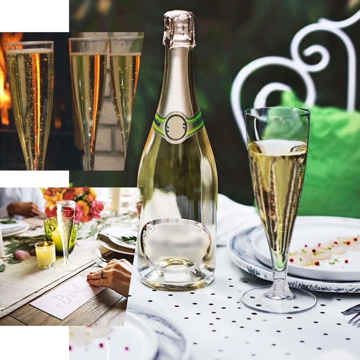 12 - Pack Plastic Champagne Flutes Hollow Stem Clear - Lightweight Disposable Glasses for Toasts 5oz - NestOCart