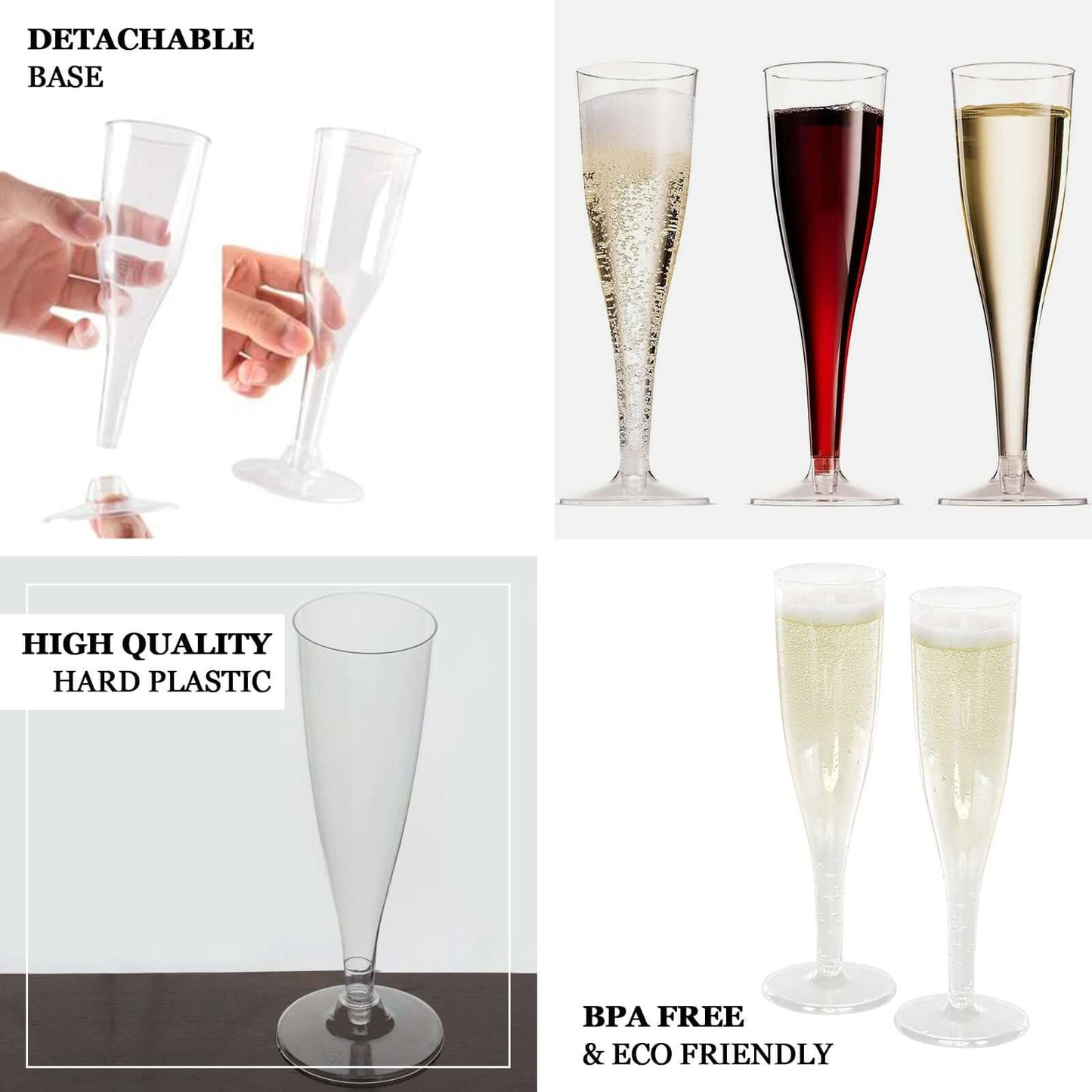 12 - Pack Plastic Champagne Flutes Hollow Stem Clear - Lightweight Disposable Glasses for Toasts 5oz - NestOCart