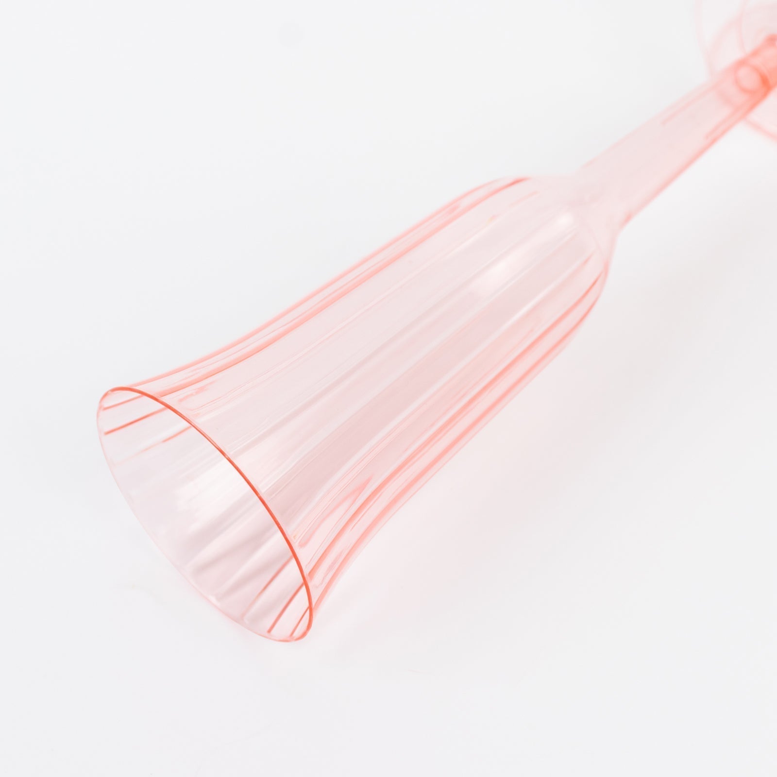 12 - Pack Plastic Champagne Flutes Transparent Blush Flared Design - Lightweight Disposable Toasting Glasses 6oz - Bell Racket Store