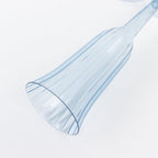 12 - Pack Plastic Champagne Flutes Transparent Dusty Blue Flared Design - Lightweight Disposable Toasting Glasses 6oz - Bell Racket Store