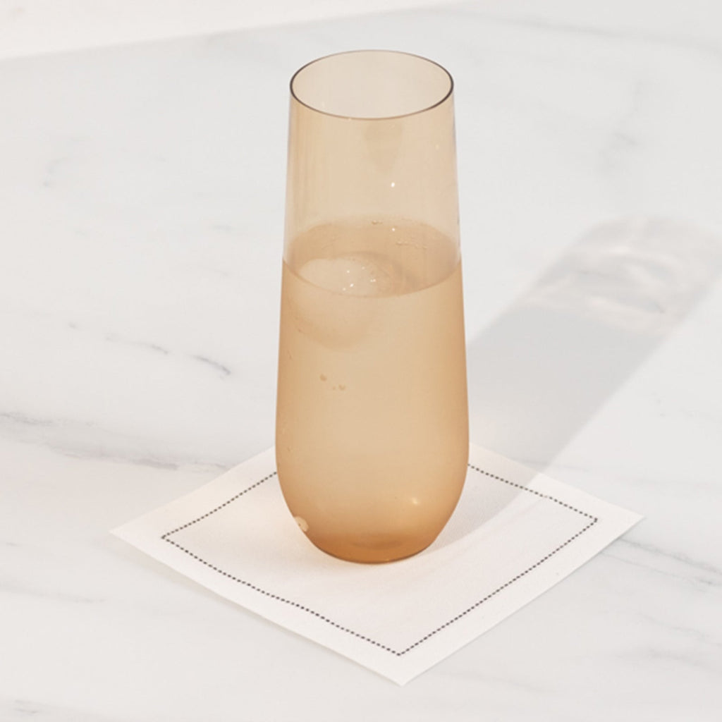 12 Pack Plastic Champagne Glasses in Amber Gold, Reusable Lightweight Champagne Flutes 9oz - Bell Racket Store