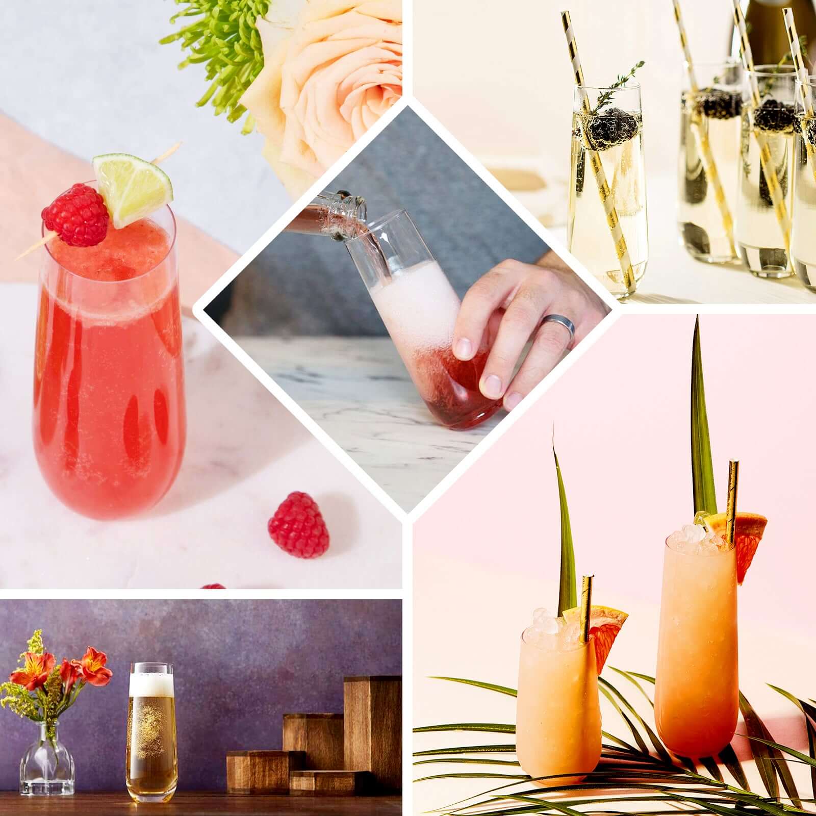 12 Pack Plastic Champagne Glasses in Amber Gold, Reusable Lightweight Champagne Flutes 9oz - Bell Racket Store