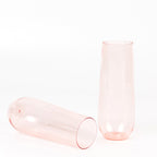 12 Pack Plastic Champagne Glasses in Transparent Blush, Reusable Lightweight Champagne Flutes 9oz - Bell Racket Store