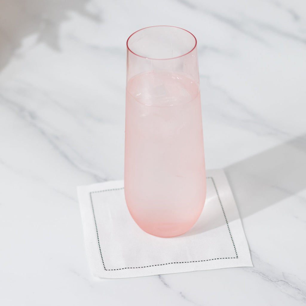 12 Pack Plastic Champagne Glasses in Transparent Blush, Reusable Lightweight Champagne Flutes 9oz - Bell Racket Store