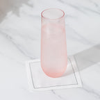 12 Pack Plastic Champagne Glasses in Transparent Blush, Reusable Lightweight Champagne Flutes 9oz - Bell Racket Store