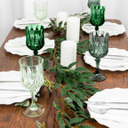 12 - Pack Plastic Cocktail Goblets Assorted Green Transparent Crystal Cut - Shatterproof Drinkware 8oz - Bell Racket Store