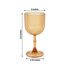 12 - Pack Plastic Goblets Amber Gold Vintage Ribbed Pattern - Reusable Shatterproof Glassware 9oz - Bell Racket Store