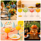 12 - Pack Plastic Goblets Amber Gold Vintage Ribbed Pattern - Reusable Shatterproof Glassware 9oz - Bell Racket Store