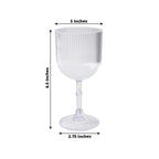 12 - Pack Plastic Goblets Clear Vintage Ribbed Pattern - Reusable Shatterproof Glassware 9oz - Bell Racket Store
