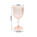 12 - Pack Plastic Goblets Transparent Blush Vintage Ribbed Pattern - Reusable Shatterproof Glassware 9oz - Bell Racket Store