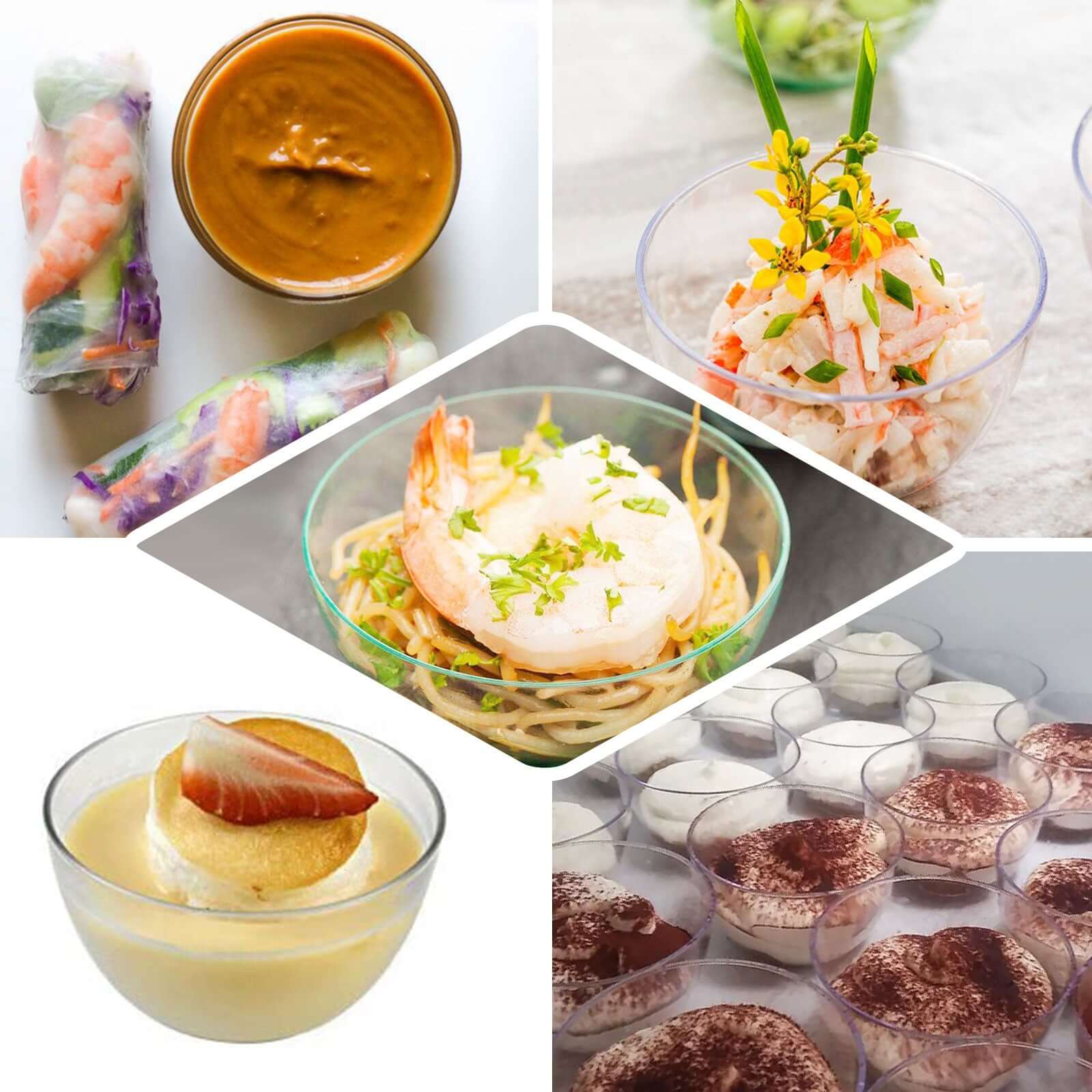 12 - Pack Plastic Mini Snack Bowls Clear - Compact Disposable Bowls for Parties 4oz - NestOCart