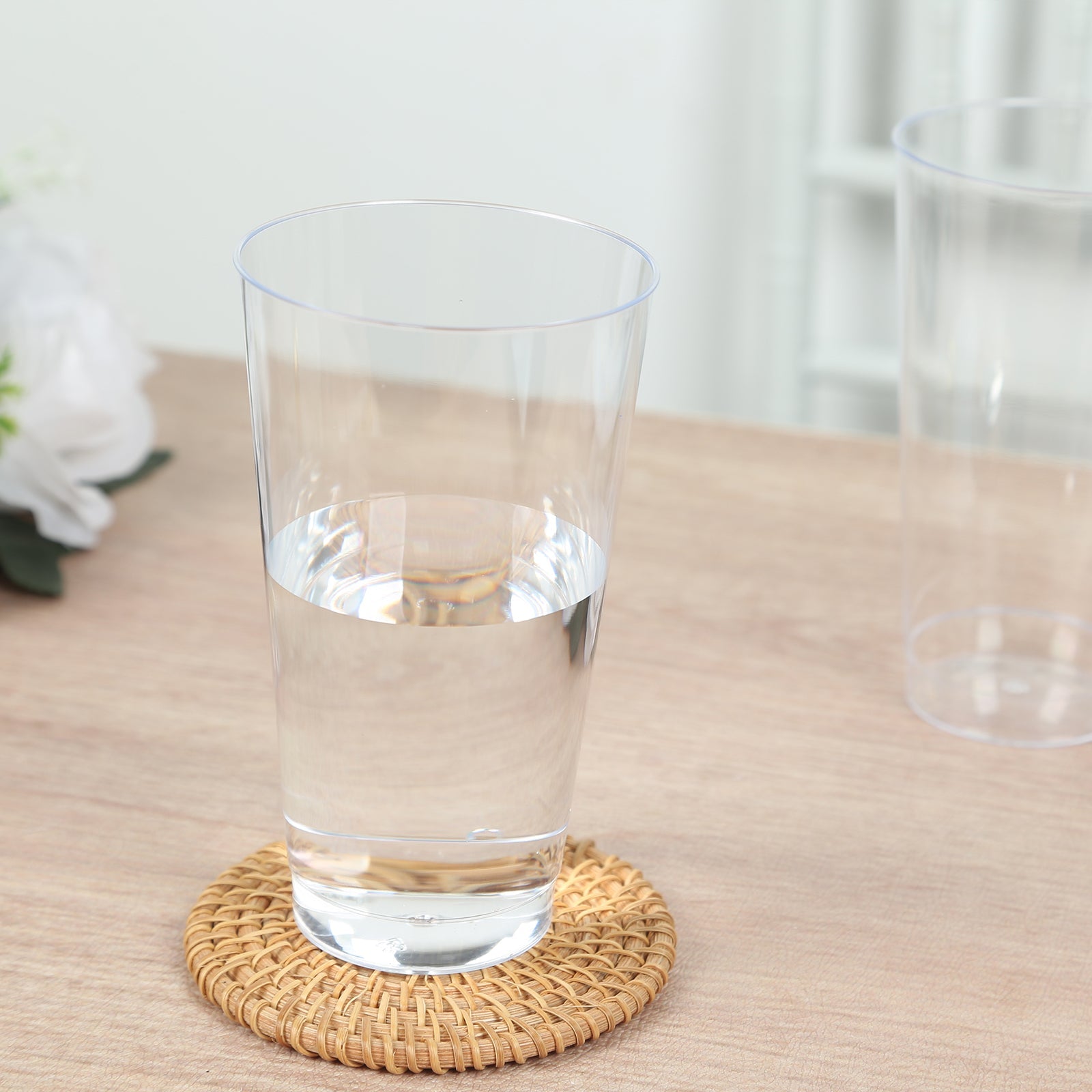 12 - Pack Plastic Party Cups Clear - Durable Disposable Tumblers for Drinks 17oz 5.5" - Bell Racket Store