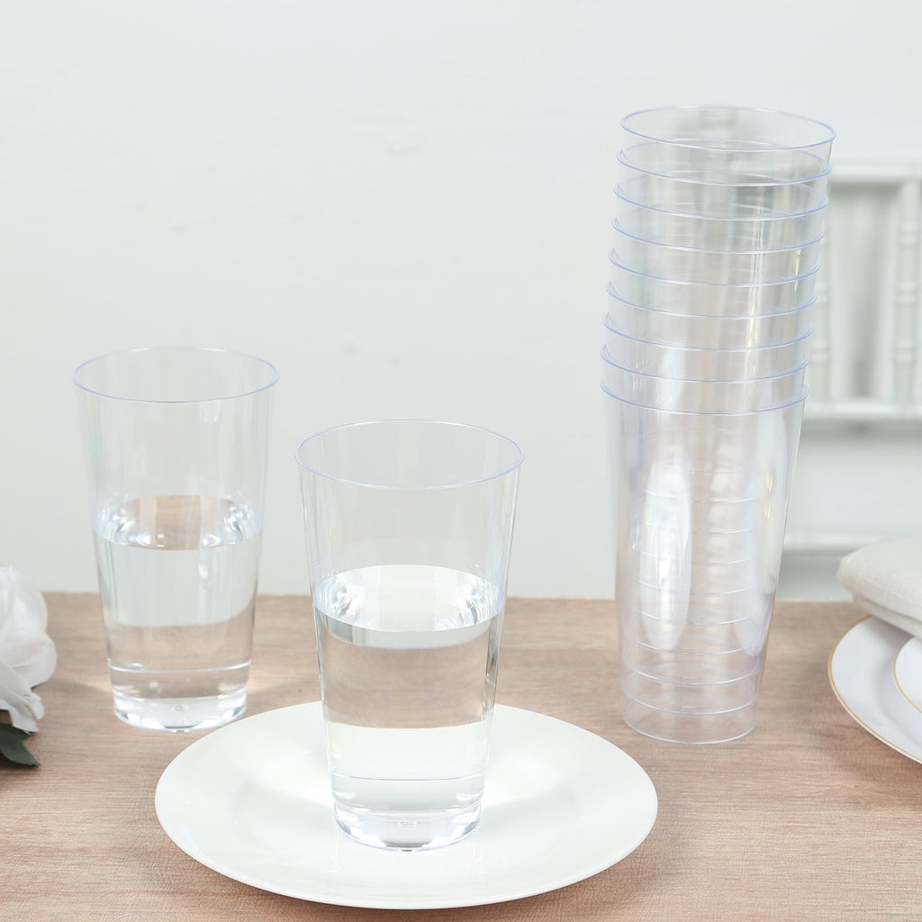 12 - Pack Plastic Party Cups Clear - Durable Disposable Tumblers for Drinks 17oz 5.5" - Bell Racket Store