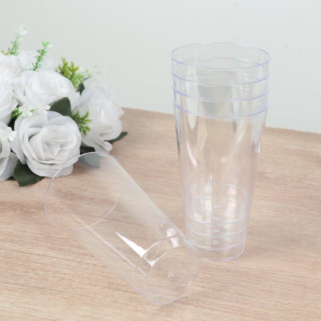 12 - Pack Plastic Party Cups Clear - Durable Disposable Tumblers for Drinks 17oz 5.5" - Bell Racket Store