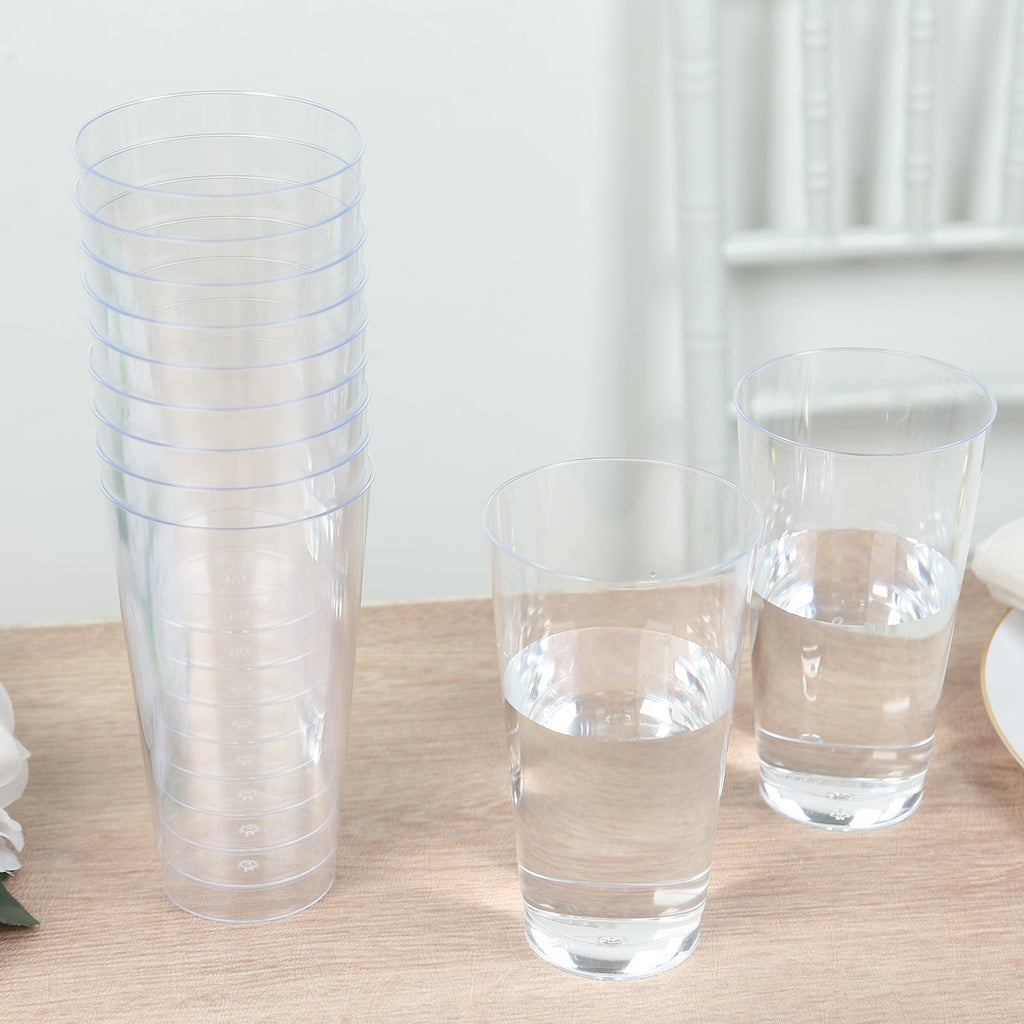 12 - Pack Plastic Party Cups Clear - Durable Disposable Tumblers for Drinks 17oz 5.5" - Bell Racket Store
