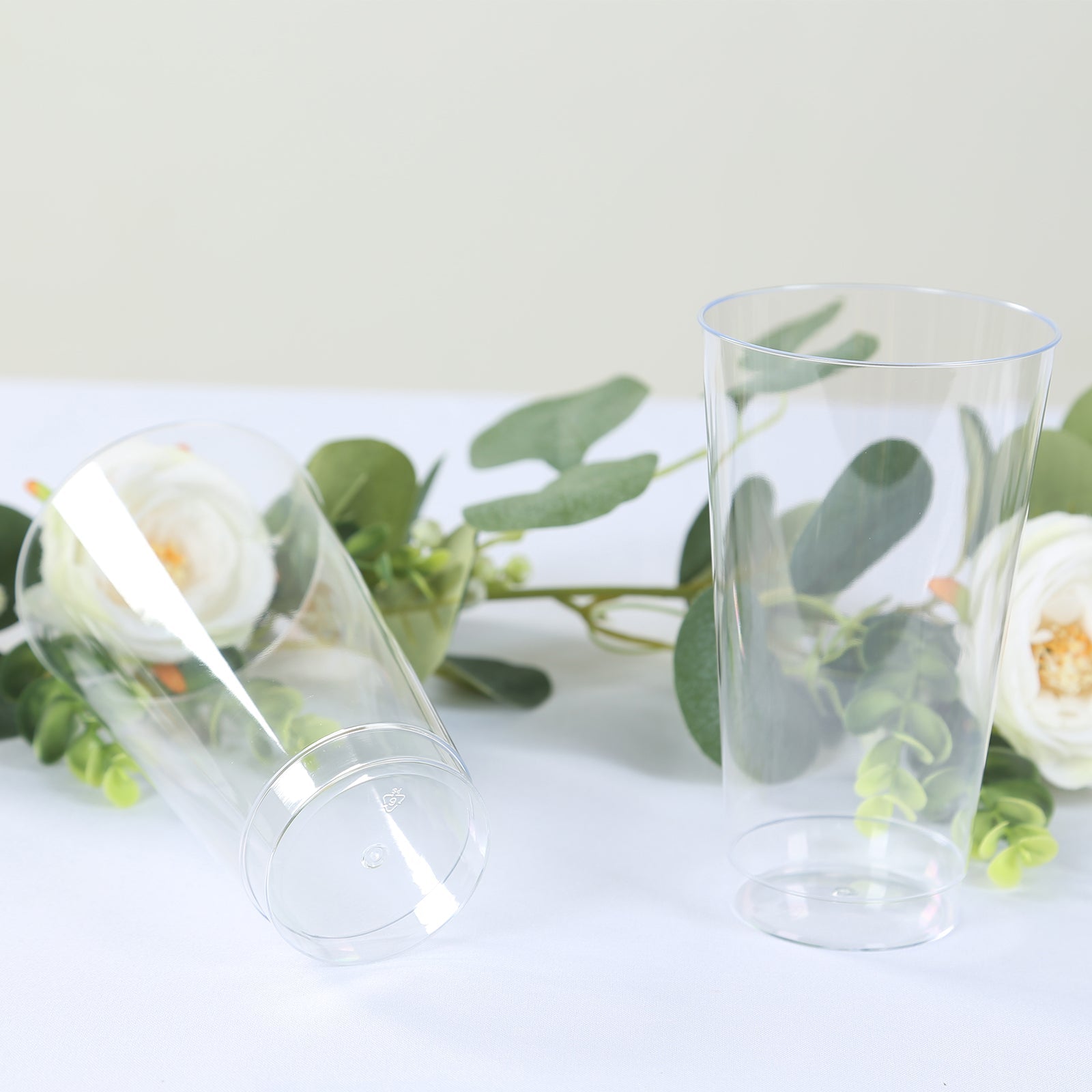 12 - Pack Plastic Party Cups Clear - Durable Disposable Tumblers for Drinks 17oz 5.5" - Bell Racket Store