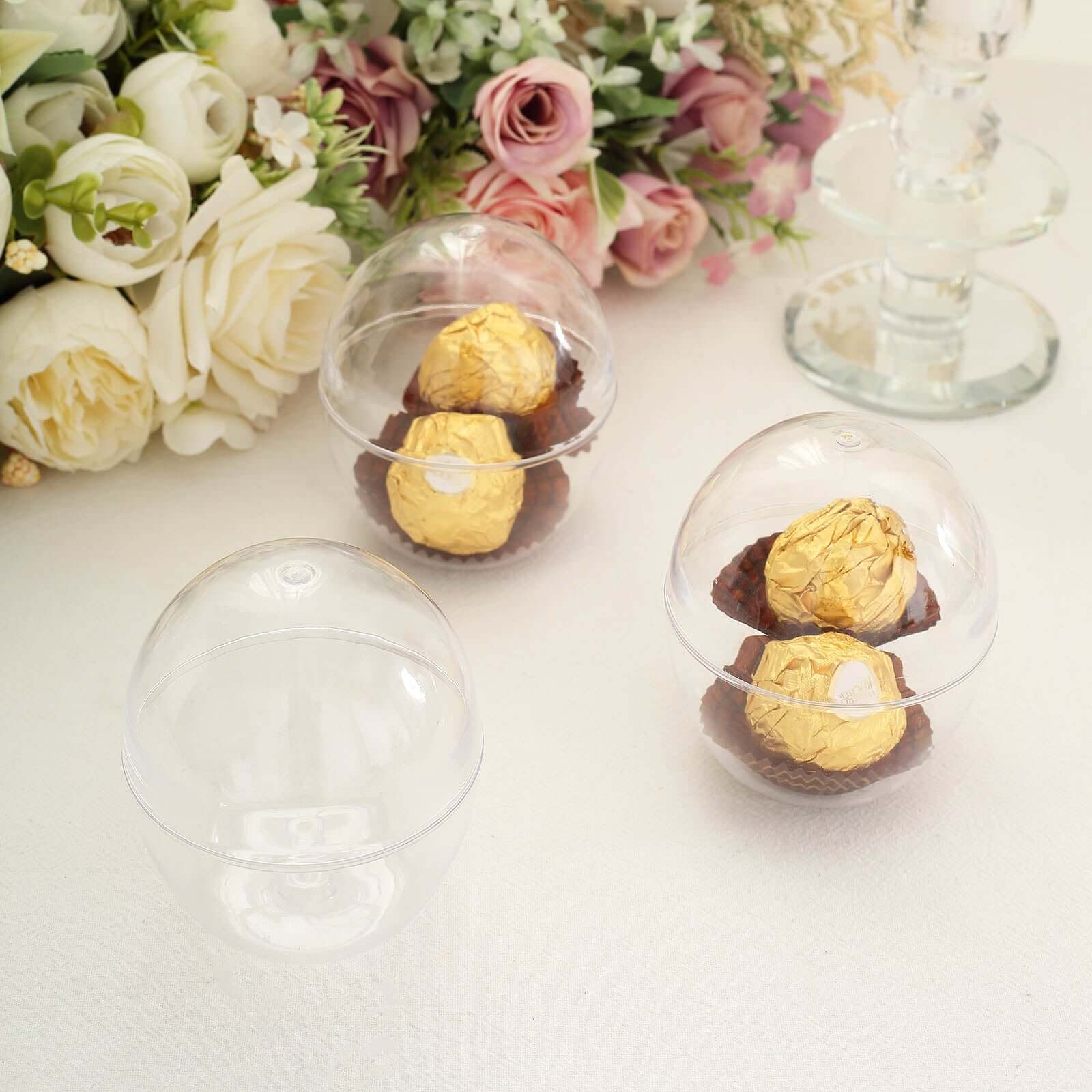 12 - Pack Plastic Party Favor Cup Containers Clear Egg Shape Design 4oz - Bell Racket Store