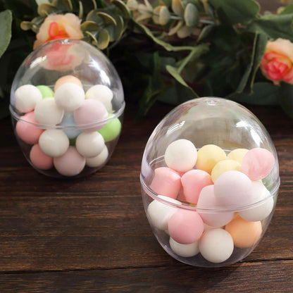 12 - Pack Plastic Party Favor Cup Containers Clear Egg Shape Design 4oz - Bell Racket Store