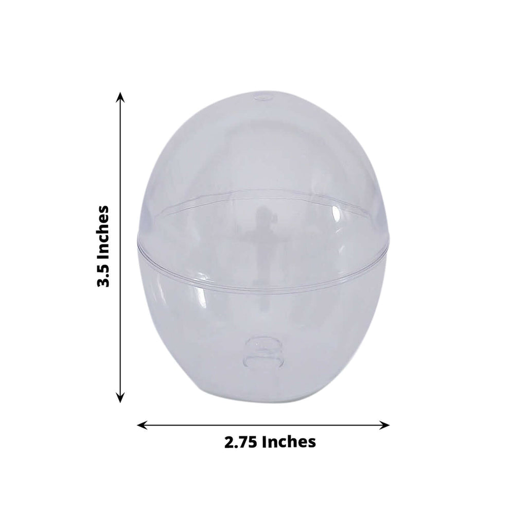 12 - Pack Plastic Party Favor Cup Containers Clear Egg Shape Design 4oz - Bell Racket Store