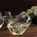 12 - Pack Plastic Stemless Wine Glasses Clear Diamond Shaped - Reusable Whiskey Cups 12oz - Bell Racket Store