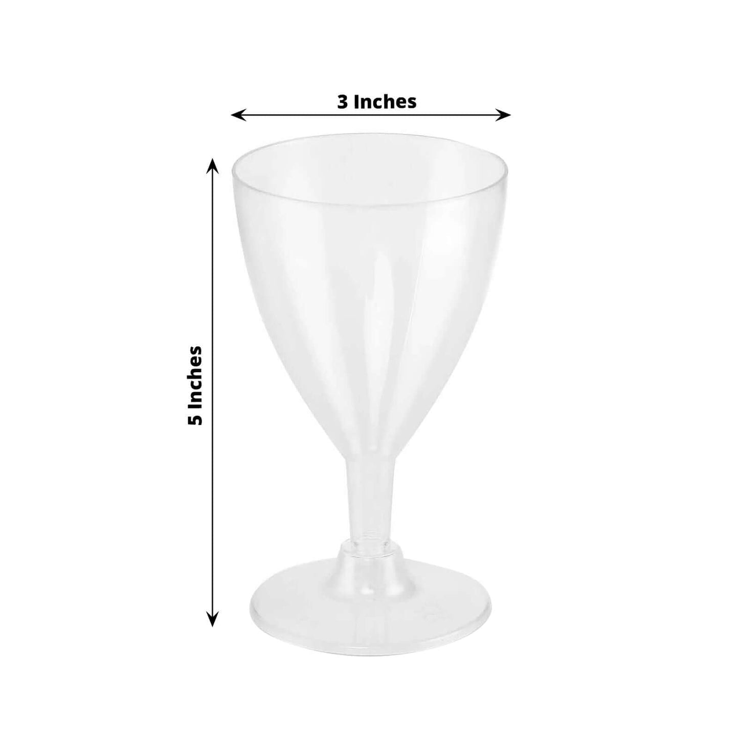 12 - Pack Plastic Wine Glasses Clear Short Hollow Stem - Stylish Disposable Cups for Wine 6oz - NestOCart