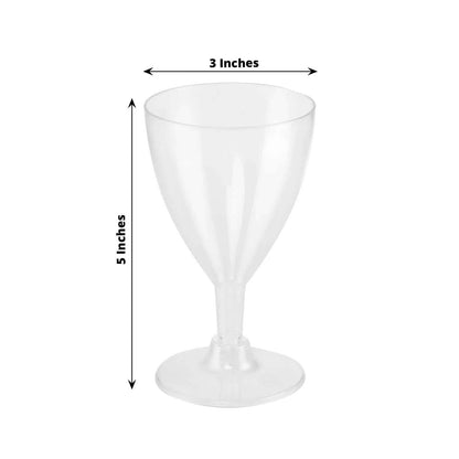 12 - Pack Plastic Wine Glasses Clear Short Hollow Stem - Stylish Disposable Cups for Wine 6oz - NestOCart