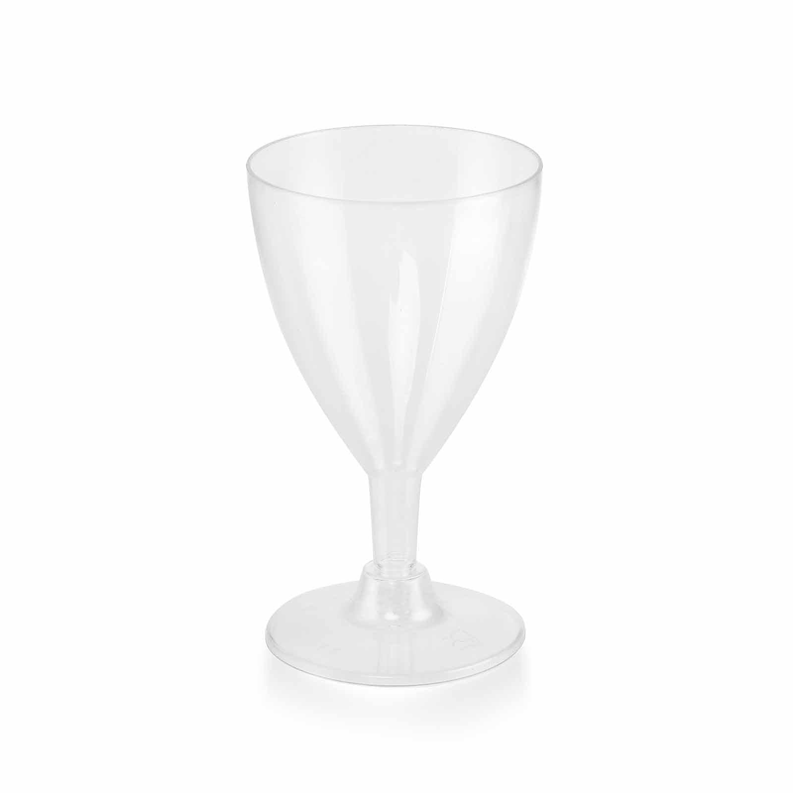 12 - Pack Plastic Wine Glasses Clear Short Hollow Stem - Stylish Disposable Cups for Wine 6oz - NestOCart
