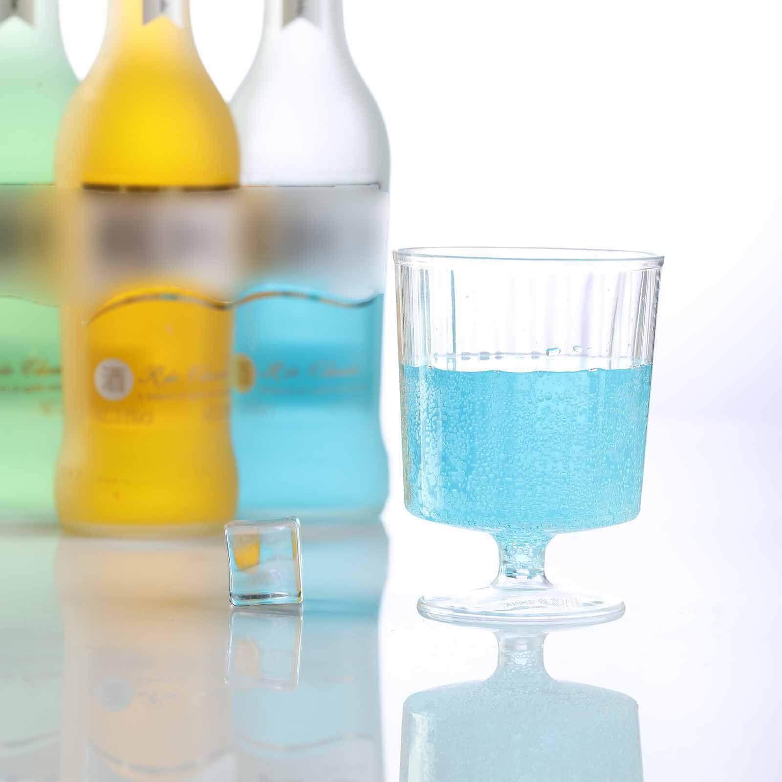 12 - Pack Plastic Wine Glasses Clear Short Stem - Durable Disposable Drinkware for Wine 8oz - NestOCart