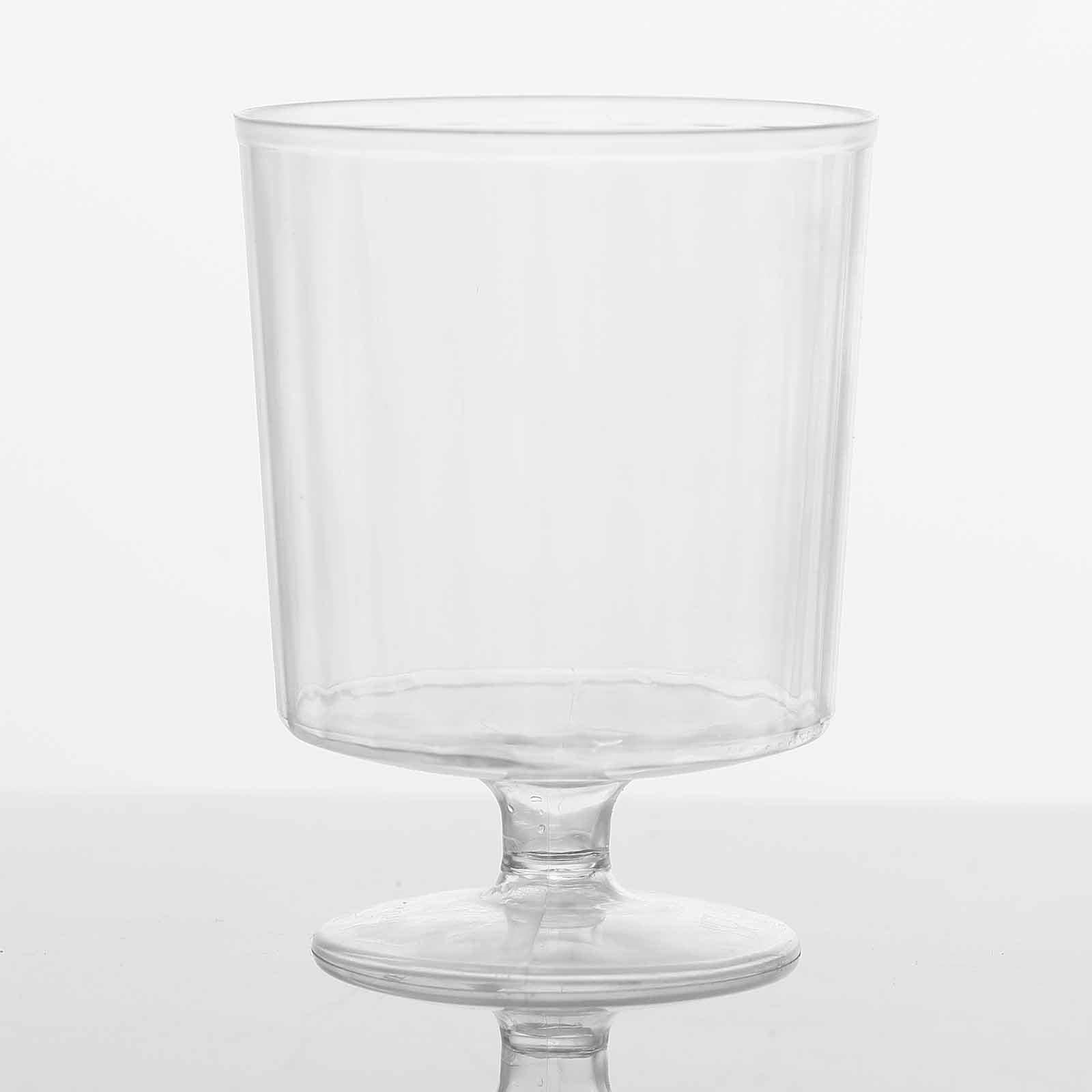 12 - Pack Plastic Wine Glasses Clear Short Stem - Durable Disposable Drinkware for Wine 8oz - NestOCart