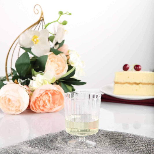 12 - Pack Plastic Wine Glasses Clear Short Stem - Durable Disposable Drinkware for Wine 8oz - NestOCart