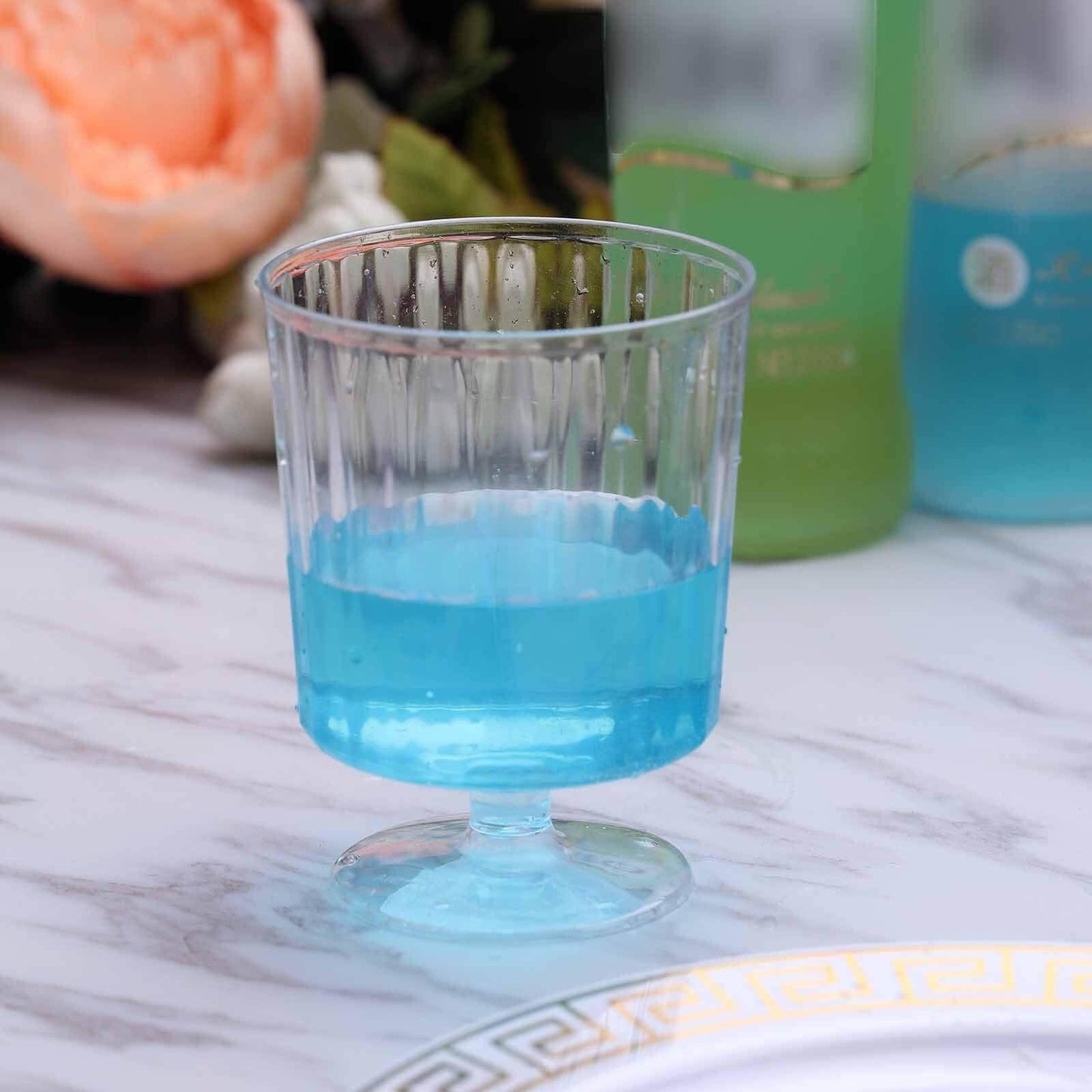 12 - Pack Plastic Wine Glasses Clear Short Stem - Durable Disposable Drinkware for Wine 8oz - NestOCart