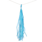 12 Pack Pre - Tied Turquoise Tissue Paper Tassel Garland With String, Hanging Fringe Party Streamer Backdrop Decor - Bell Racket Store