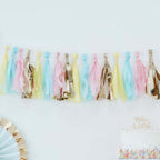12 Pack Pre - Tied Turquoise Tissue Paper Tassel Garland With String, Hanging Fringe Party Streamer Backdrop Decor - Bell Racket Store