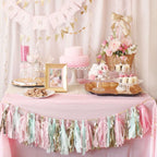 12 Pack Pre - Tied Turquoise Tissue Paper Tassel Garland With String, Hanging Fringe Party Streamer Backdrop Decor - Bell Racket Store