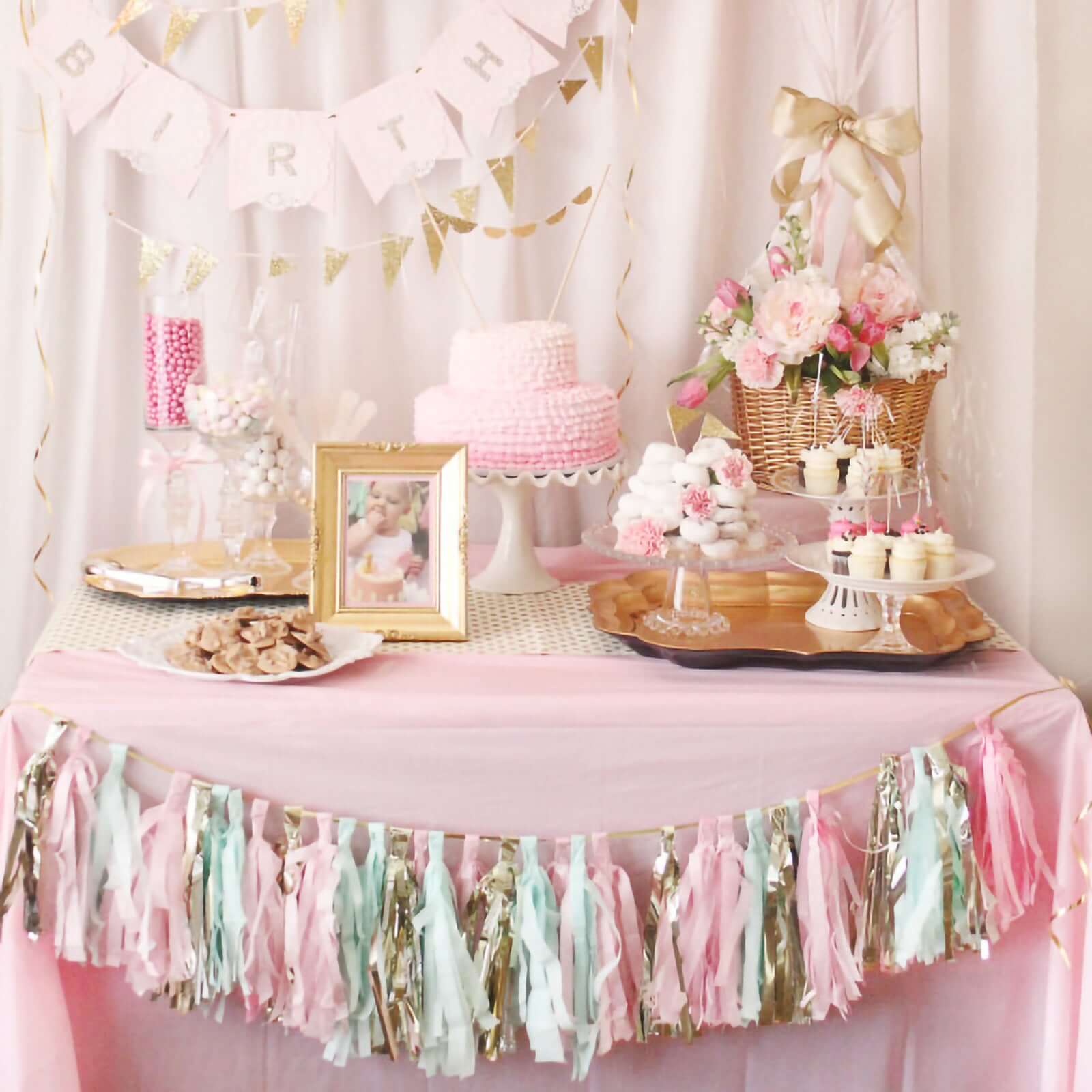 12 Pack Pre - Tied Turquoise Tissue Paper Tassel Garland With String, Hanging Fringe Party Streamer Backdrop Decor - Bell Racket Store