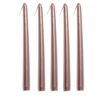 12 - Pack Taper Candles Premium Wax Design Metallic Rose Gold - Unscented Candles for Upscale Settings 10" - Bell Racket Store