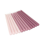 12 - Pack Taper Candles Premium Wax Design Mixed Dusty Rose - Unscented Candles for Sophisticated Decor 10" - Bell Racket Store