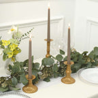 12-Pack Taper Candles Premium Wax Design Taupe - Unscented Candles for Upscale Settings 10"