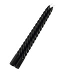 12 - Pack Taper Candles Spiral Long Burn Wick Design Black - Premium Unscented Wax Dinner Candle Sticks 11" - Bell Racket Store