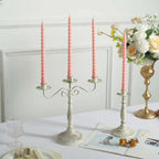 12 - Pack Taper Candles Spiral Long Burn Wick Design Blush - Premium Unscented Wax Dinner Candle Sticks 11" - Bell Racket Store