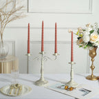 12 - Pack Taper Candles Spiral Long Burn Wick Design Dark Nude - Premium Unscented Wax Dinner Candle Sticks 11" - Bell Racket Store