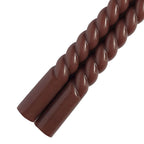 12 - Pack Taper Candles Spiral Long Burn Wick Design Mocha Brown - Premium Unscented Wax Dinner Candle Sticks 11" - Bell Racket Store