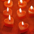 12-Pack Tealight Candles Heart Shaped Design Red - Valentines Decor for Romantic Settings Mini