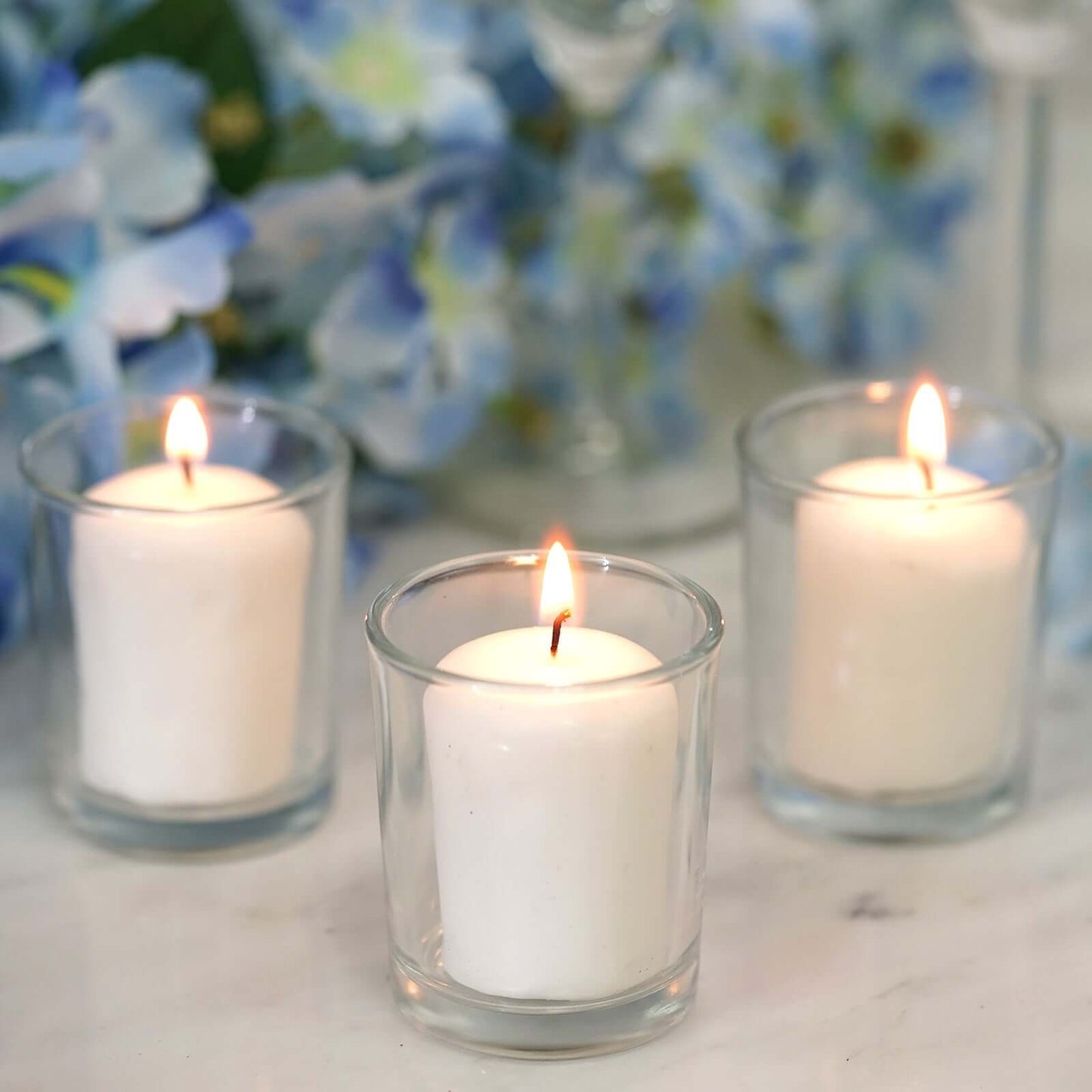 12 - Pack Votive Candle Set White with Clear Glass Holders - Tealight Candles for Decor - NestOCart