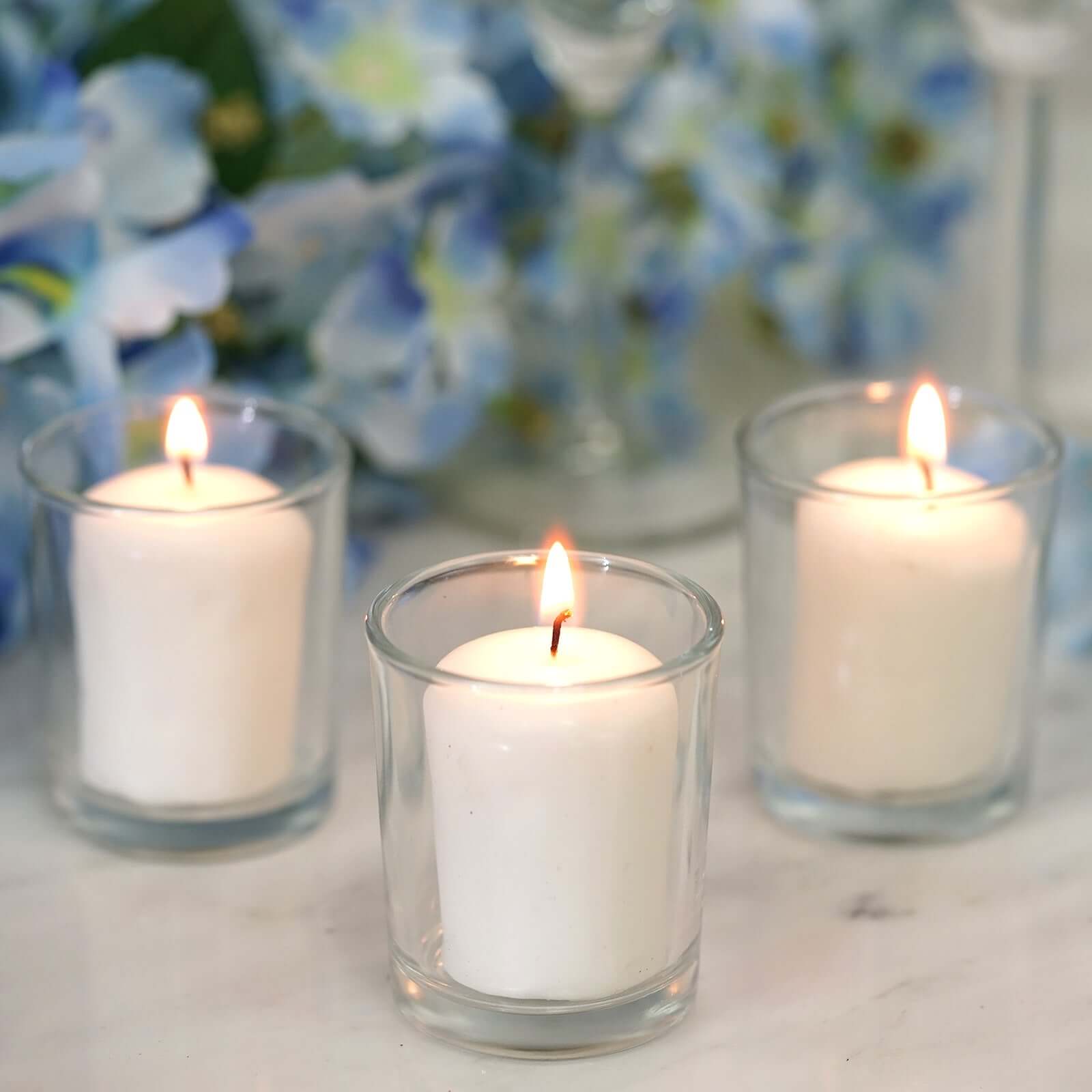 12 - Pack Votive Candle Set White with Clear Glass Holders - Tealight Candles for Decor - NestOCart
