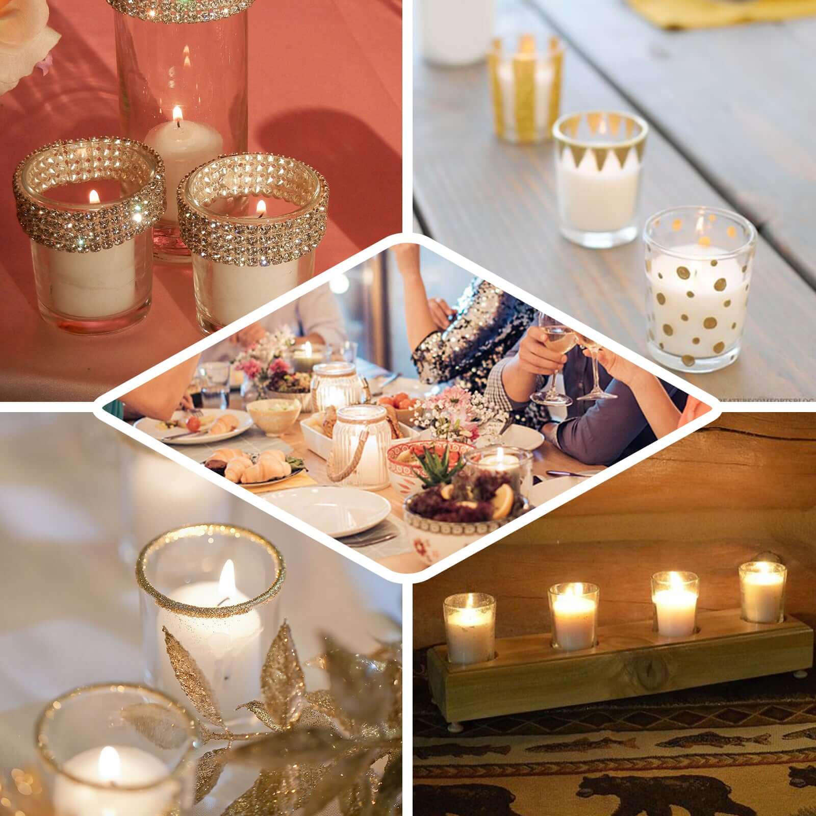 12 - Pack Votive Candle Set White with Clear Glass Holders - Tealight Candles for Decor - NestOCart