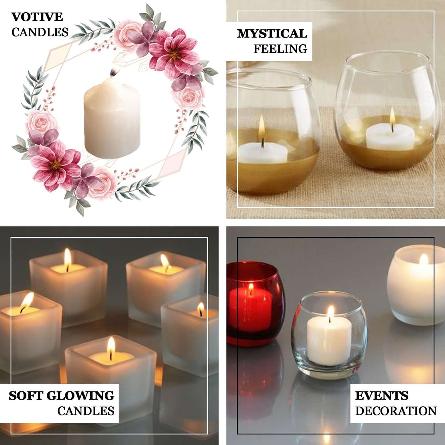 12 - Pack Votive Candles Mini Design White - Multi - Purpose Candle Decor for Events 2" - NestOCart